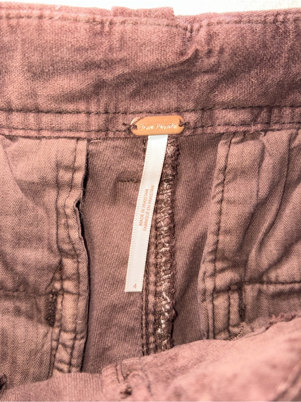 Free People Hard Crushin Plush Cargo Pants Womens Size 4 Brown Velvet Utility - Picture 9 of 14